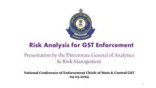 Risk Analysis for GST Enforcement
