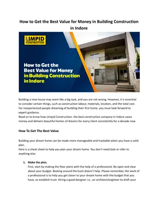 How to Get the Best Value for Money in Building Construction in Indore