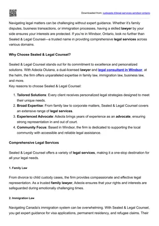 Legal services in windsor ontario