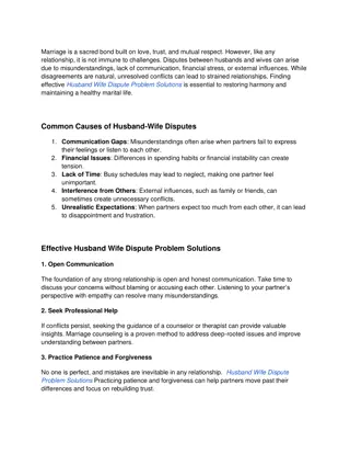 Husband Wife Dispute Problem Solutions