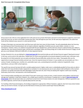 Short Term Loans UK A Completely Online Process