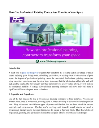 How Can Professional Painting Contractors Transform Your Space