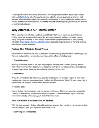 A Guide to Finding Affordable Air Tickets