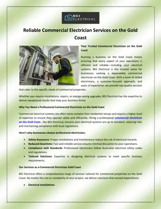Reliable Commercial Electrician Services on the Gold Coast