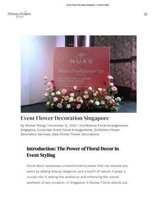 Event Flower Decoration Singapore