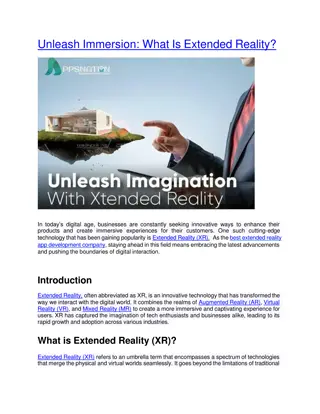 Unleash Immersion What Is Extended Reality