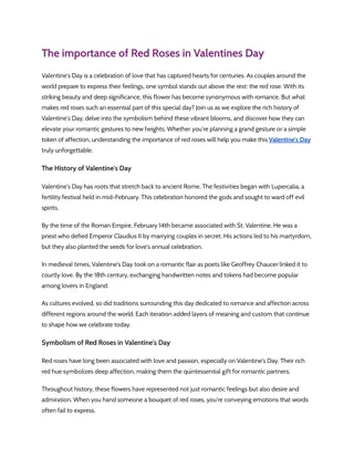The importance of Red Roses in Valentines Day