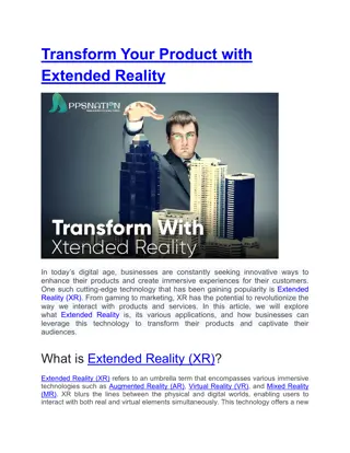 Transform Your Product with Extended Reality