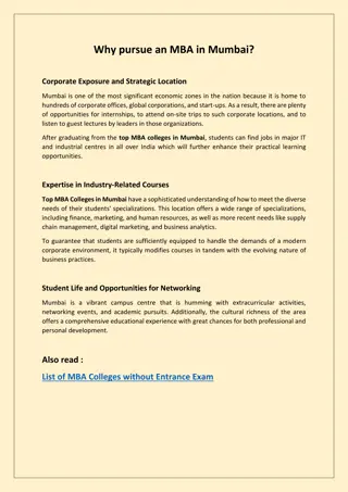 Why pursue an MBA in Mumbai?
