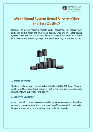 Which Sound System Rental Services Offer the Best Quality?