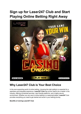 Sign up for Laser247 Club and Start Playing Online Betting Right Away