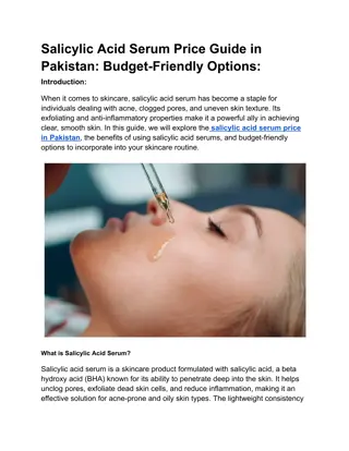 Salicylic Acid Serum Price Guide in Pakistan Budget-Friendly Options