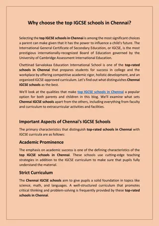 Why choose top IGCSE Schools in Chennai?