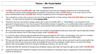 Postal Ballot Guidance Plan: Understanding Exceptions and Entitlements