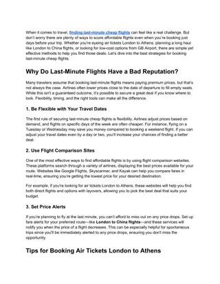 Secrets to Finding Last Minute Cheap Flights for European and Global Destinations