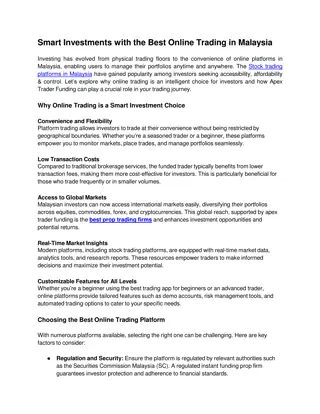 Smart Investments with the Best Online Trading in Malaysia