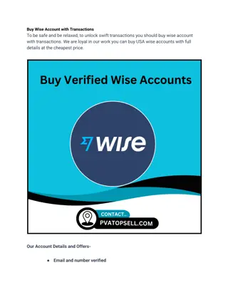 Buy Wise Account with Transactions