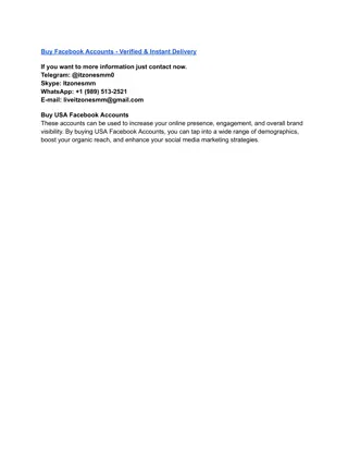 Buy Facebook Accounts - Verified & Instant Delivery