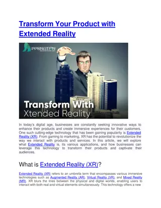 Transform Your Product with Extended Reality