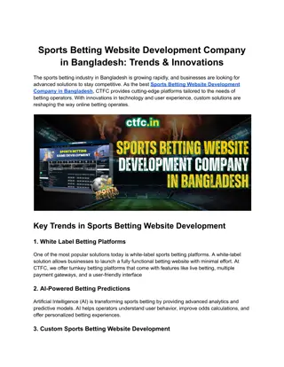 Sports Betting Website Development Company in Bangladesh