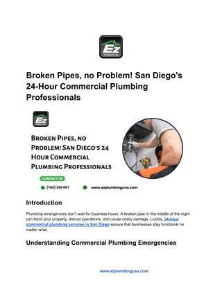 Broken Pipes, no Problem! San Diego's 24-Hour Commercial Plumbing Professionals