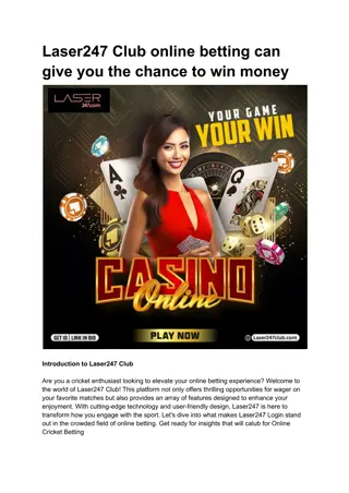 Laser247 Club online betting can give you the chance to win money