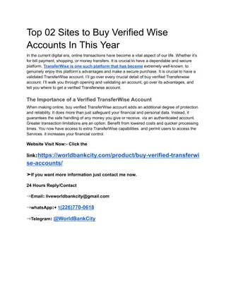 Top 16 Sites To Buy Verified Transferwise Accounts