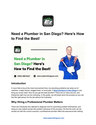 Need a Plumber in San Diego_ Here’s How to Find the Best!