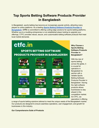 Sports Betting Software Products Provider in Bangladesh