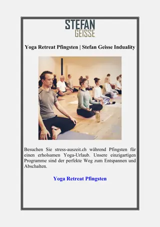 Yoga Retreat Pfingsten | Stefan Geisse Induality