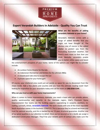 Expert Verandah Builders in Adelaide - Quality You Can Trust