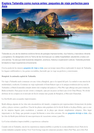 Explora Tailandia como nunca antes