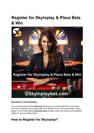 Register for Skyinplay & Place Bets & Win