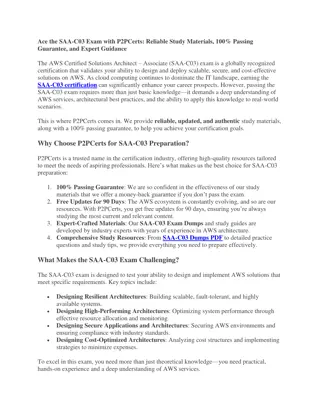 Get Ready for the SAA-C03 Exam in 2025 with P2PCerts