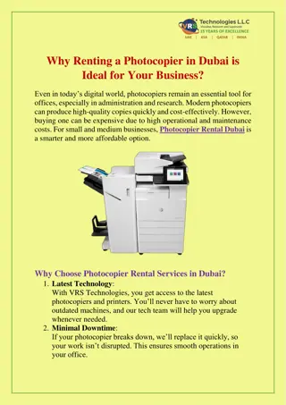 Why Renting a Photocopier  is Ideal for Your Business?
