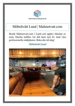 Möbeltvätt Lund | Malmotvatt.com