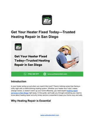 Get Your Heater Fixed Today—Trusted Heating Repair in San Diego