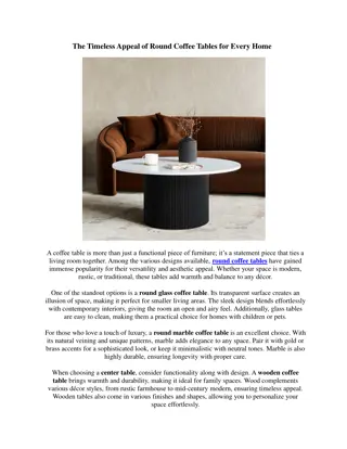 The Timeless Appeal of Round Coffee Tables for Every Home