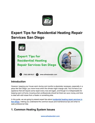 Expert Tips for Residential Heating Repair Services San Diego