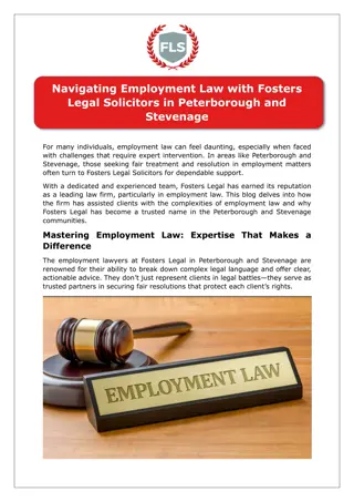 Employment Law with Fosters Legal Solicitors in Peterborough and Stevenage