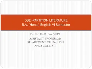 DSE -PARTITION LITERATURE B.A. (Hons.) English VI Semester