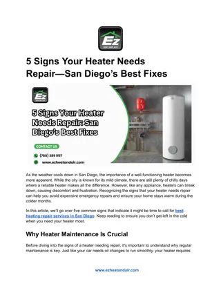 5 Signs Your Heater Needs Repair—San Diego’s Best Fixes