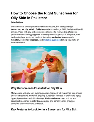 How to Choose the Right Sunscreen for Oily Skin in Pakistan