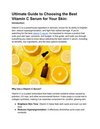 Ultimate Guide to Choosing the Best Vitamin C Serum for Your Skin