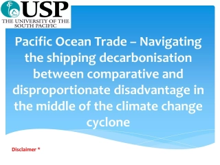 Navigating Shipping Decarbonisation in the Pacific Ocean Trade