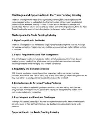 Challenges and Opportunities in the Trade Funding Industry