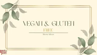 Vegan & Gluten Free Menu Ideas