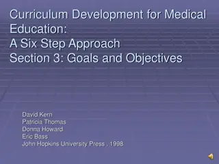 Developing Medical Education Goals and Objectives