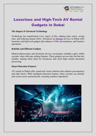 Luxurious and High-Tech AV Rental Gadgets in Dubai