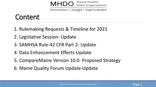 MHDO Rules Development and Proposed Changes Update
